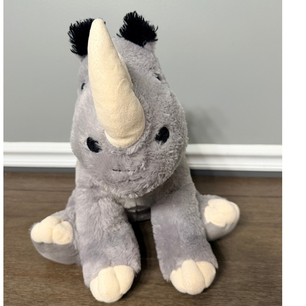 Fiesta Sitting Rhino Plush Stuffed Animal Toy Gray 15" Realistic Zoo Wildfife